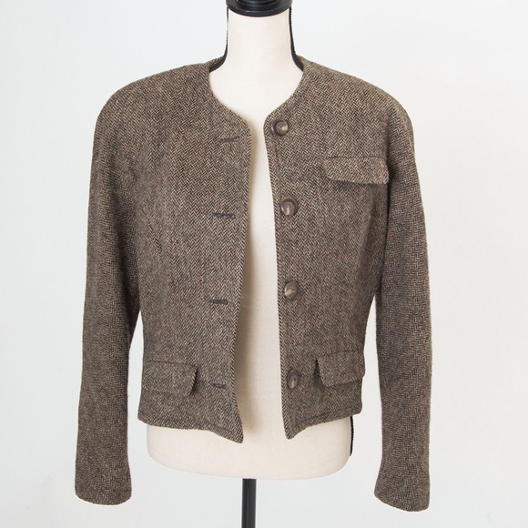 Ralph Lauren Purple Label Jackets & Blazers - Ralph Lauren purple label vintage cropped herringbone tweed wool jacket 10